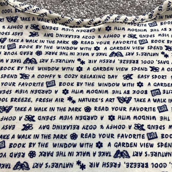 Unbranded Shirt Top Womens 3X White Blue Text Garden View Sunny Days Summer Tee - Picture 9 of 12